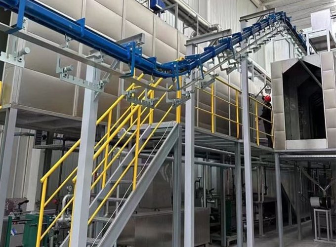 Полностью автоматизированная линия электростатической порошковой окраски